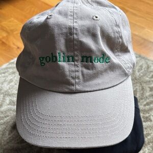 'goblin mode' Embroidered Beige Baseball Cap